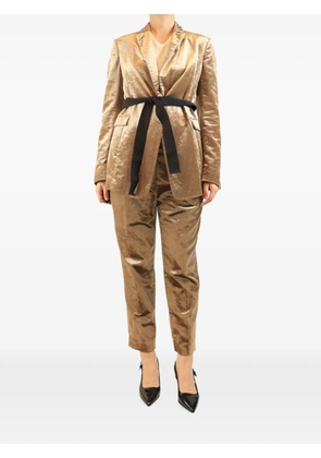 Brunello Cucinelli Vintage velvet belted suit set - Neutrals