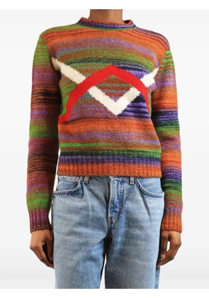 Loewe Pre-Owned striped intarsia sweater - Orange