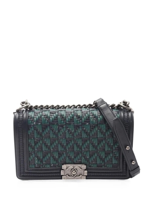 CHANEL Pre-Owned 2015-2016 Boy Chanel knitting shoulder bag - Blue