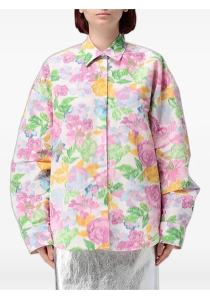MSGM floral-print cotton shirt - White