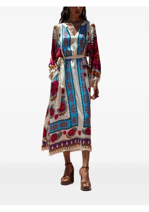 NEMA Freya paisley-print belted midi dress - Neutrals