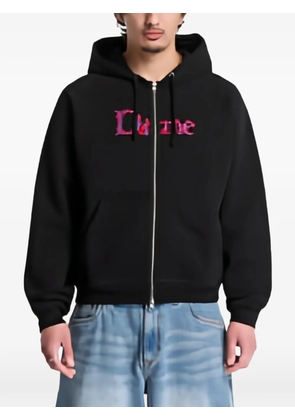 dime Veins logo-embroidered hoodie - Black