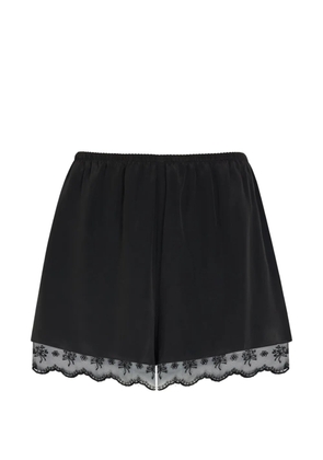 Simone Rocha embroidered-lace scallop-edge shorts - Black
