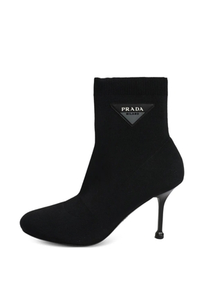 Prada Pre-Owned logo sock ankle boots - Black