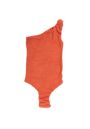Manebi one-shoulder seersucker swimsuit - Orange