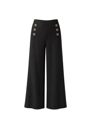Edward Achour Paris button-detail wide-leg trousers - Black
