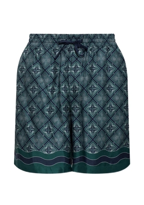 Casablanca Radiating Monogram silk deck shorts - Blue