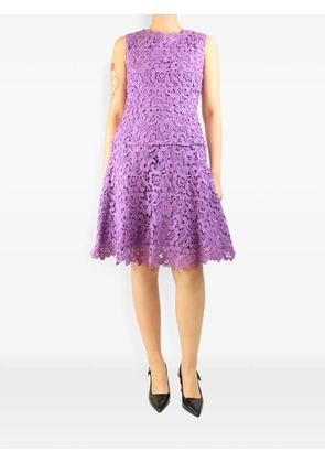 Oscar de la Renta Pre-Owned broderie anglaise midi dress - Purple