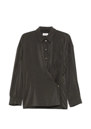 LEMAIRE twisted straight-collar shirt - Brown