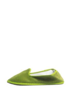 Closed velvet slippers - Green