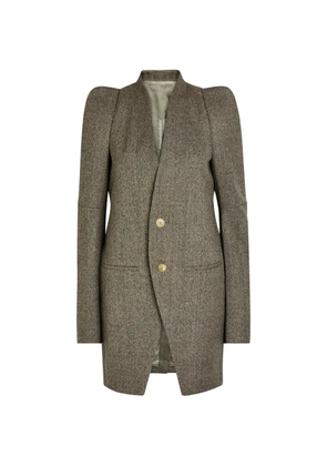 Rick Owens structured-shoulder button-up jacket - Green