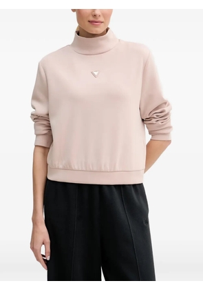 GUESS USA Olympe logo-plaque high-neck sweater - Pink