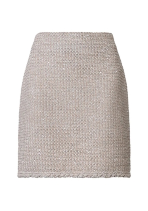 Fabiana Filippi sequin-embellished tweed mini skirt - Neutrals