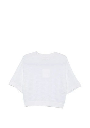 Dvf Vintage Cairo diamond-patterned short-sleeve top - White