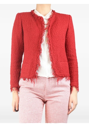 IRO frayed Bouclé jacket - Red