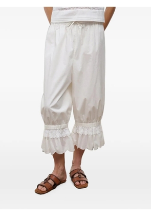 STAUD Renzo ruffled trousers - White