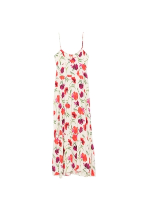 Dvf Vintage floral-print tieredmaxi dress - Neutrals