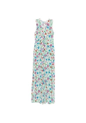 Dvf Vintage floral-print ruched maxi dress - White