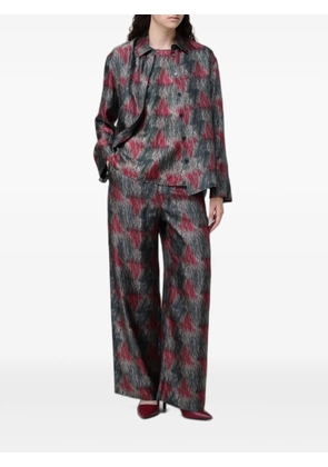 Max Mara linen ikat-print shirt - Grey