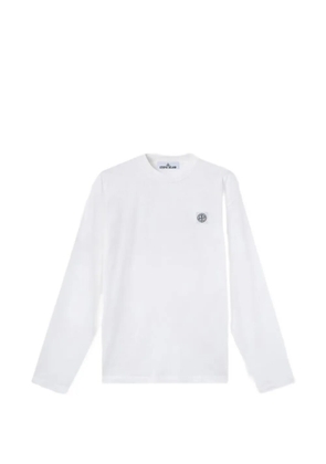 Stone Island logo-patch long-sleeve T-shirt - White