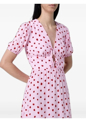 MAR DE MARGARITAS printed tie-fastening mini dress - Pink