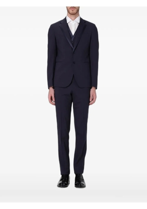 Brian Dales satin-trim three-piece suit - Blue