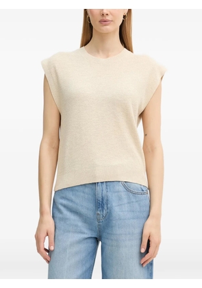 Benetton ribbed-trim knitted sweater - Neutrals