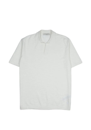 BROOKSFIELD bowling-collar linen polo T-shirt - White