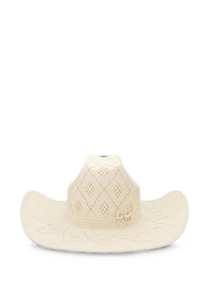 Ruslan Baginskiy logo-appliqué perforated cowboy hat - Neutrals