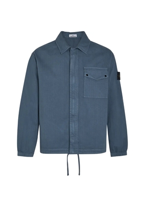 Stone Island logo-patch drawstring shirt - Blue