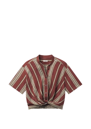 A.L.C. Leonore striped twist-front top - Brown