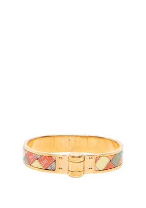 Hermès Pre-Owned 2000-2026 Narrow Bolduc au Carre Enamel Hinge Bracelet PM costume bracelet - Gold