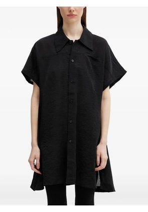 Y-3 Utility logo-print crinkled short-sleeved shirt - Black