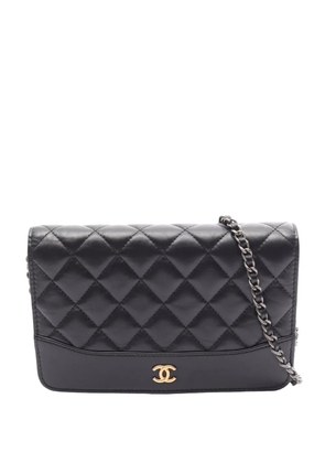 CHANEL Pre-Owned 2018-2019 Quilted Aged Calfskin Gabrielle Wallet On Chain crossbody bag - Black