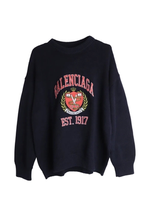 Balenciaga Pre-Owned College Logo oversized sweater - Black