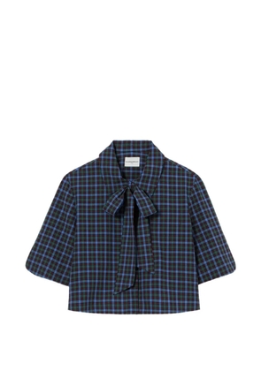 Claudie Pierlot checked pussy-bow shirt - Green