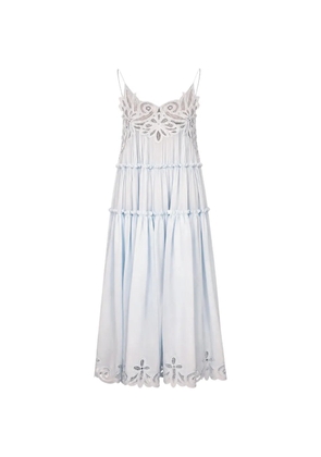 Ulla Johnson Filippa lace-appliqué silk maxi dress - Blue