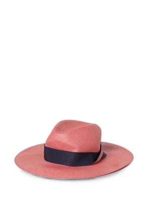Borsalino Michela grosgrain-trim hat - Pink