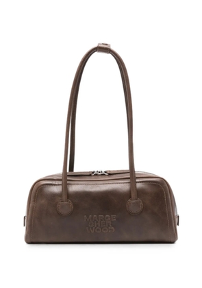 Marge Sherwood logo-debossed leather shoulder bag - Brown