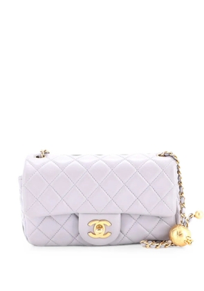 CHANEL Pre-Owned Pearl Crush Flap Bag Quilted Lambskin Mini crossbody bag - Grey