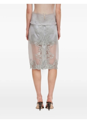 Aje Ophelia lace-trim midi skirt - Blue