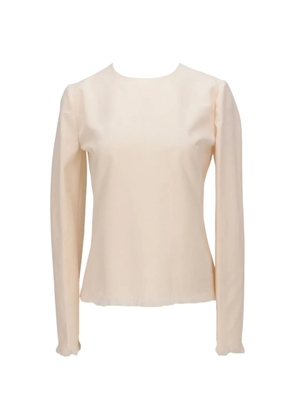 TOM FORD frayed-edge long-sleeve top - Neutrals