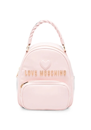 Love Moschino logo-plaque heart-patch backpack - Pink
