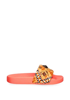 Kurt Geiger London quilted eagle-plaque slides - Neutrals