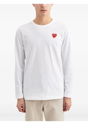 Comme Des Garçons Play long-sleeved Heart-patch T-shirt - White
