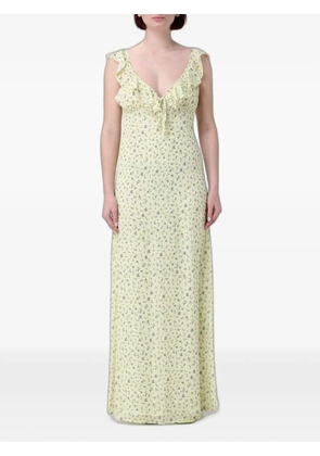 MAR DE MARGARITAS Cecilia floral-print ruffled maxi dress - Neutrals