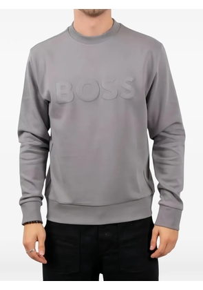 BOSS embossed-logo sweater - Grey