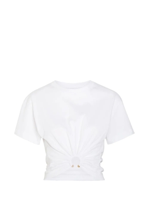 Rabanne ring-detail cropped T-shirt - White