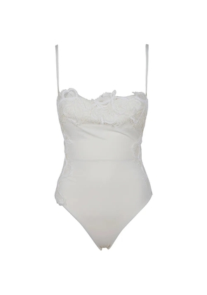 Ermanno Scervino lace-trim swimsuit - White
