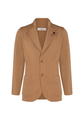 Lardini notched-lapel wool jacket - Brown